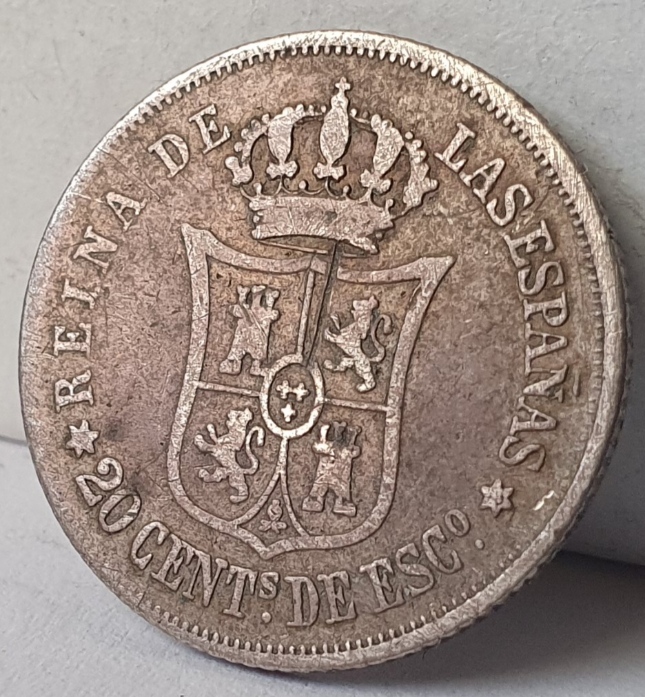 Isabel II-4º Sistema Monetario-20 céntimos de Escudo 20240431