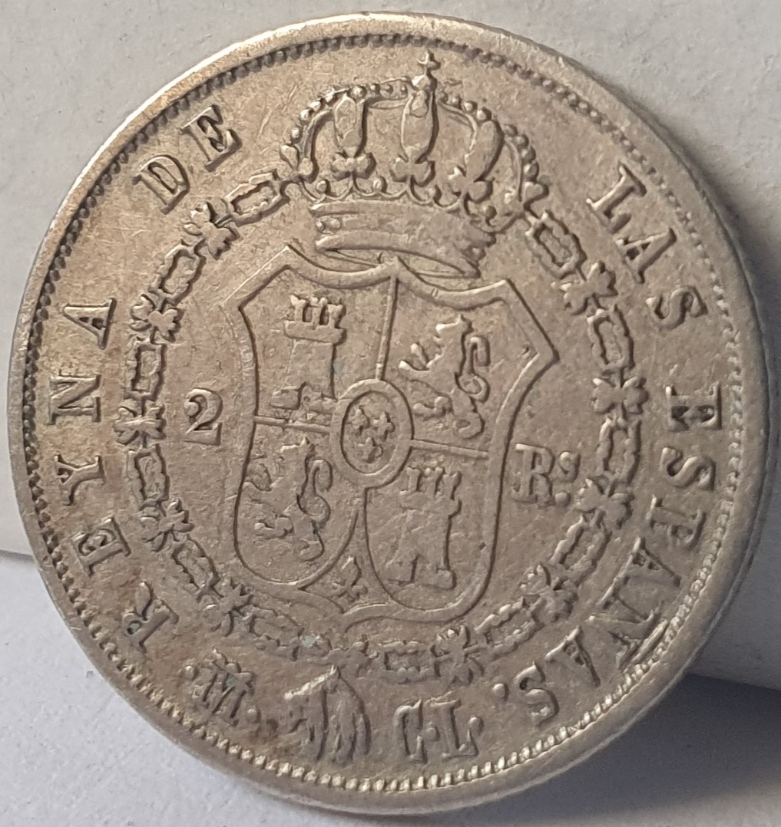 2 reales 1848-Isabel II-Primer Sistema Monetario 20240515