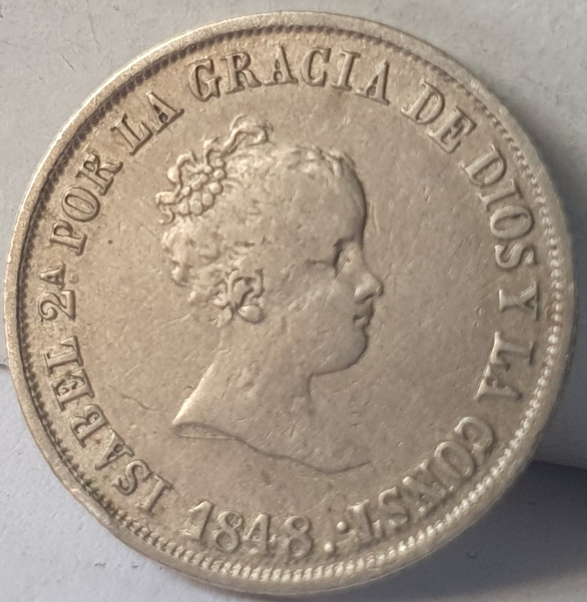2 reales 1848-Isabel II-Primer Sistema Monetario 20240516