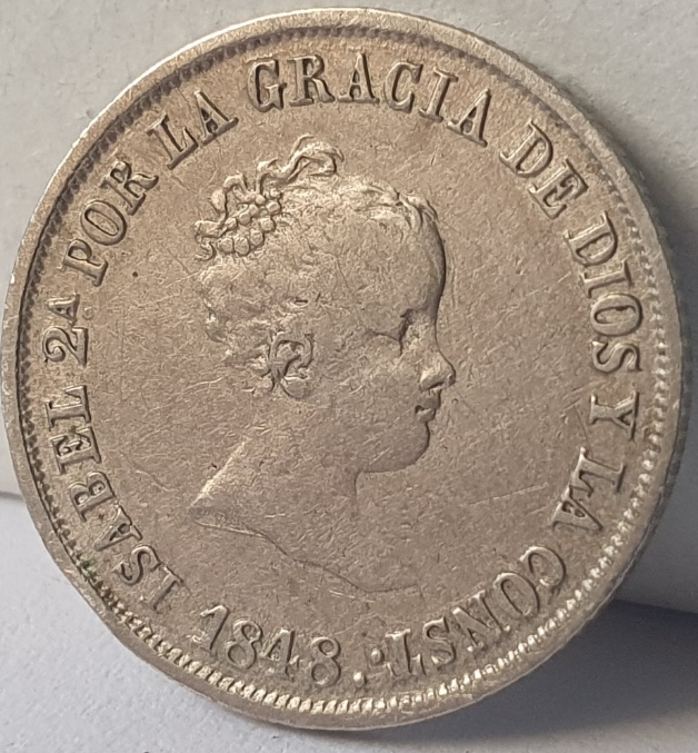 2 reales 1848-Isabel II-Primer Sistema Monetario 20240518