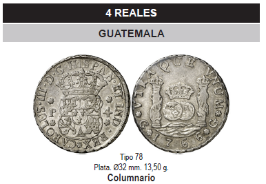 Réplica Curiosa-4 Reales columnarios Carlos III-Guatemala 4_de_g10