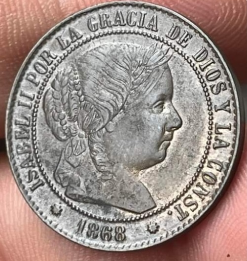 2,5 Céntimos de Escudo Isabel II 1868-4º Sistema Monetario (céntimos de escudo) Anvers11